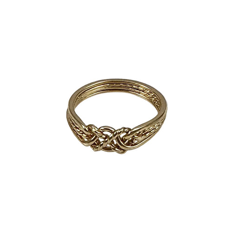 14K Yellow Gold Vintage Puzzle Ring