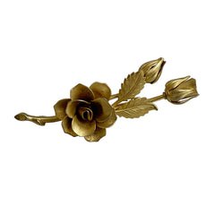 Gold Rose Vintage Brooch 1950's