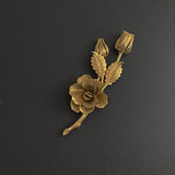 Gold Rose Vintage Brooch 1950's