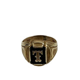 10K Yellow Gold Vintage Signet Initial T Ring 8½