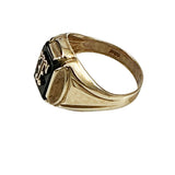 10K Yellow Gold Vintage Signet Initial T Ring 1940's