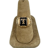 10K Yellow Gold Vintage Signet Initial T Ring 8½
