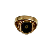 10K Yellow Gold Vintage Signet Initial T Ring 1940's