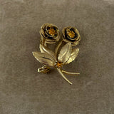 gold floral brooch vintage