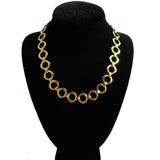 Gold Plated Round Link Necklace Vintage