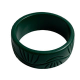 Green Carved Bangle Bracelet Vintage