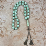 Green Glass Prayer Worry Beads Vintage
