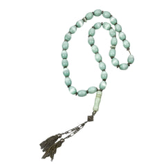 Green Glass Prayer Worry Beads Vintage