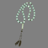 Green Glass Prayer Worry Beads Vintage