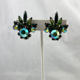 Rhinestone Clip On Earrings 1960's