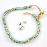 Green & White Venetian Striped Trade Beads