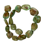 Green Turquoise Large Flat Nugget Beads