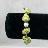 Green Turquoise & Silver Bracelet