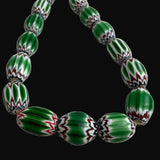 Green White Red Blue Chevron Italian Beads Necklace