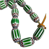 Green White Red Blue Chevron Italian Beads Necklace