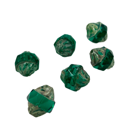 Emerald Green Saturn Glass Beads