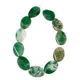 Large Green Agate Oval Beads 30 x 42mm