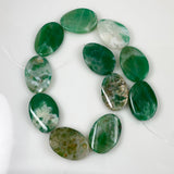 Green Agate Oval Beads 30 x 42mm