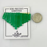 Green Chalcedony Fan Pendant Vintage