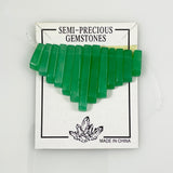 Green Chalcedony Fan Pendant Vintage