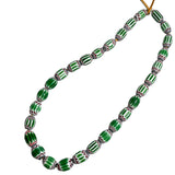 Large Green White Red Blue Chevron Italian Beads Necklace