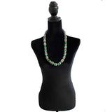 Large Green White Red Blue Chevron Italian Beads Necklace