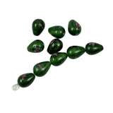 Green Satin Glass Pear Shaped Beads