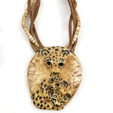Carol Halmy Hand Painted Leopard Necklace