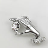 Silver Hand Brooch Victorian Revival