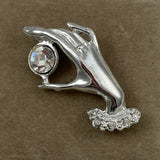 Silver Hand Brooch Victorian Revival