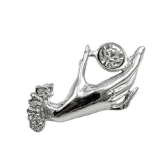 Silver Hand Brooch Victorian Revival