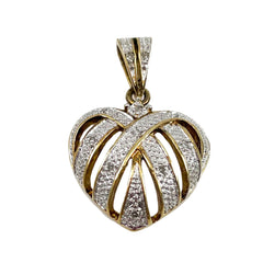 Gold Vermeil & Diamond Heart Pendant Sterling