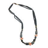 Pink Coral and Hematite Multi-Strand Necklace Vintage