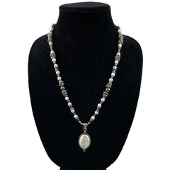 Sterling Howlite Hematite Beaded Necklace by Shube