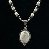  Sterling Howlite Hematite Necklace