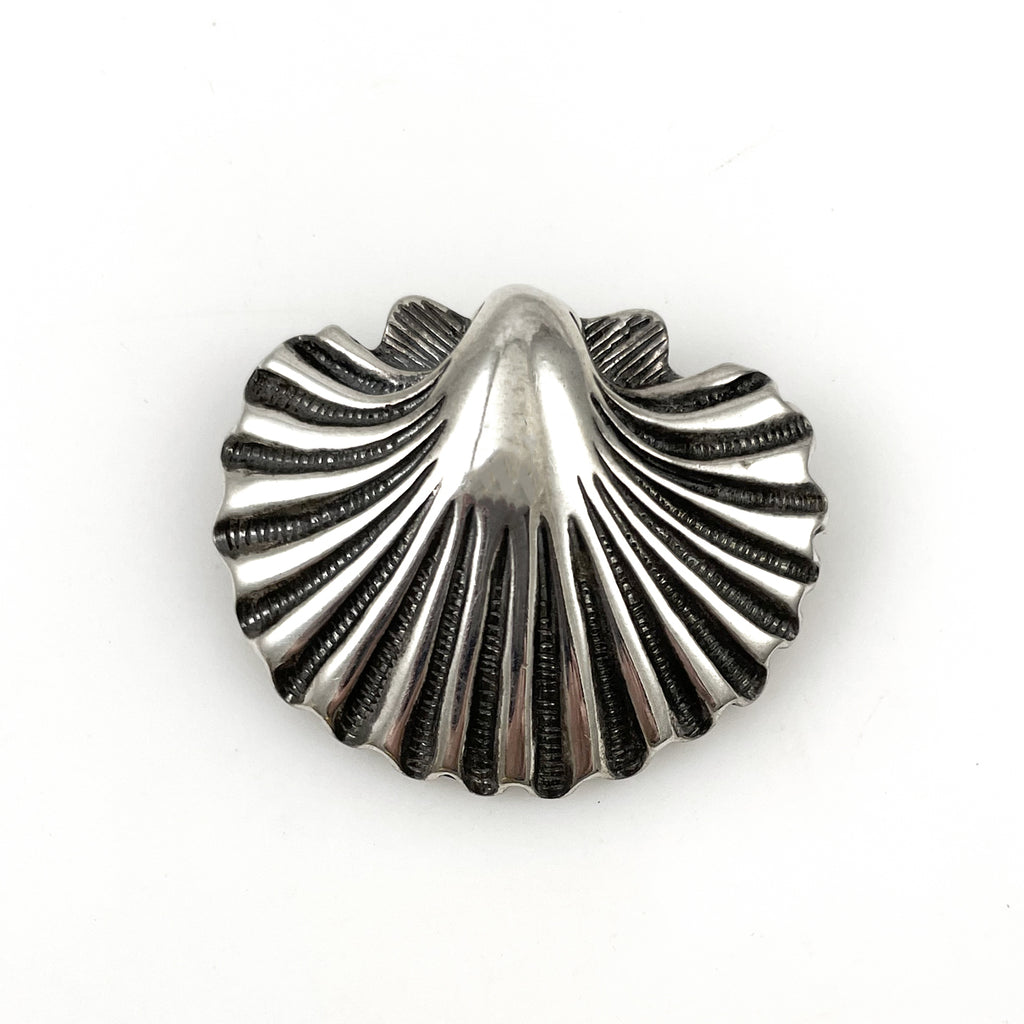 Hand & Hammer Sterling Shell Brooch