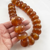 Large Amber Resin Vintage Beads