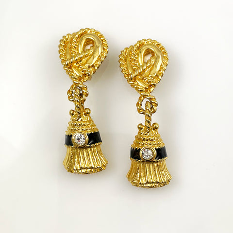 Buy Priyaasi Gold Plated Multi-Colour Temple Jhumka With Beaded Chain &  Hair Clip online