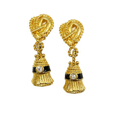 Ivana Elegant Gold Tassel Clip On Earrings