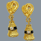 Ivana Trump Gold Tassel Clip On Earrings
