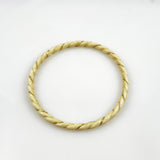 Vintage Ivory & Gold Twisted Bangle Bracelet 