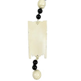 Carved Ivory Goddess & Black Onyx Necklace Vintage