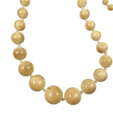 Antique Graduated Ivory Bead Necklace Long