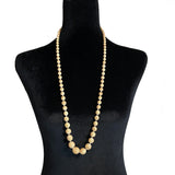 Antique Graduated Ivory Bead Necklace Long