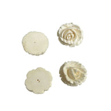 Carved Ivory Flat Back Roses Vintage 18mm