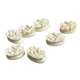 Carved Ivory Flat Back Oval Roses Vintage 14x10mm