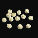 Carved Ivory Flat Back Roses Vintage 12mm
