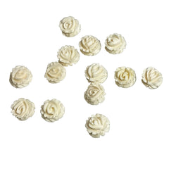 Carved Ivory Flat Back Roses Vintage 12mm