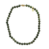 Green Jade Necklace Vintage 8mm Chinese