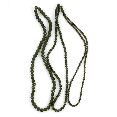 Green Jade Round Beads Vintage